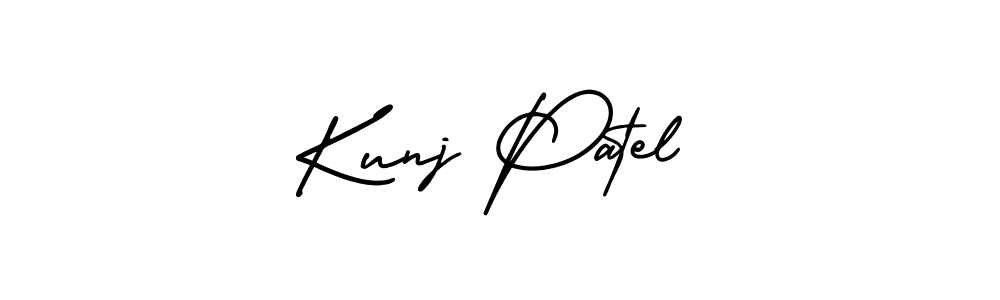 How to make Kunj Patel name signature. Use AmerikaSignatureDemo-Regular style for creating short signs online. This is the latest handwritten sign. Kunj Patel signature style 3 images and pictures png