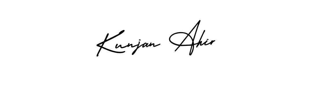 How to make Kunjan Ahir signature? AmerikaSignatureDemo-Regular is a professional autograph style. Create handwritten signature for Kunjan Ahir name. Kunjan Ahir signature style 3 images and pictures png