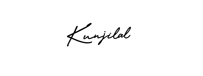 Kunjilal stylish signature style. Best Handwritten Sign (AmerikaSignatureDemo-Regular) for my name. Handwritten Signature Collection Ideas for my name Kunjilal. Kunjilal signature style 3 images and pictures png