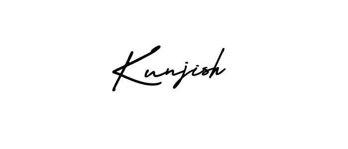 Kunjish stylish signature style. Best Handwritten Sign (AmerikaSignatureDemo-Regular) for my name. Handwritten Signature Collection Ideas for my name Kunjish. Kunjish signature style 3 images and pictures png