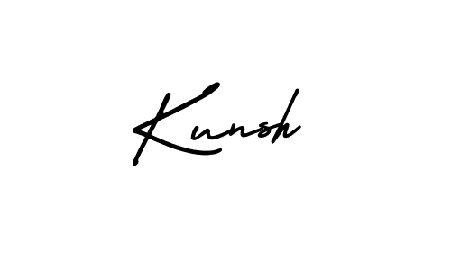Use a signature maker to create a handwritten signature online. With this signature software, you can design (AmerikaSignatureDemo-Regular) your own signature for name Kunsh. Kunsh signature style 3 images and pictures png