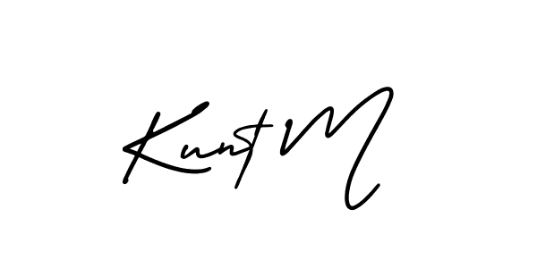 Create a beautiful signature design for name Kunt M. With this signature (AmerikaSignatureDemo-Regular) fonts, you can make a handwritten signature for free. Kunt M signature style 3 images and pictures png