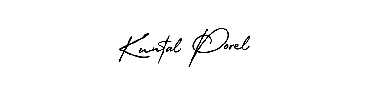 Also You can easily find your signature by using the search form. We will create Kuntal Porel name handwritten signature images for you free of cost using AmerikaSignatureDemo-Regular sign style. Kuntal Porel signature style 3 images and pictures png