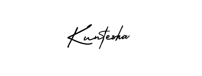 How to make Kuntesha name signature. Use AmerikaSignatureDemo-Regular style for creating short signs online. This is the latest handwritten sign. Kuntesha signature style 3 images and pictures png