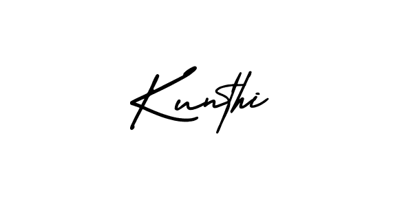 Kunthi stylish signature style. Best Handwritten Sign (AmerikaSignatureDemo-Regular) for my name. Handwritten Signature Collection Ideas for my name Kunthi. Kunthi signature style 3 images and pictures png