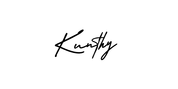 Kunthy stylish signature style. Best Handwritten Sign (AmerikaSignatureDemo-Regular) for my name. Handwritten Signature Collection Ideas for my name Kunthy. Kunthy signature style 3 images and pictures png