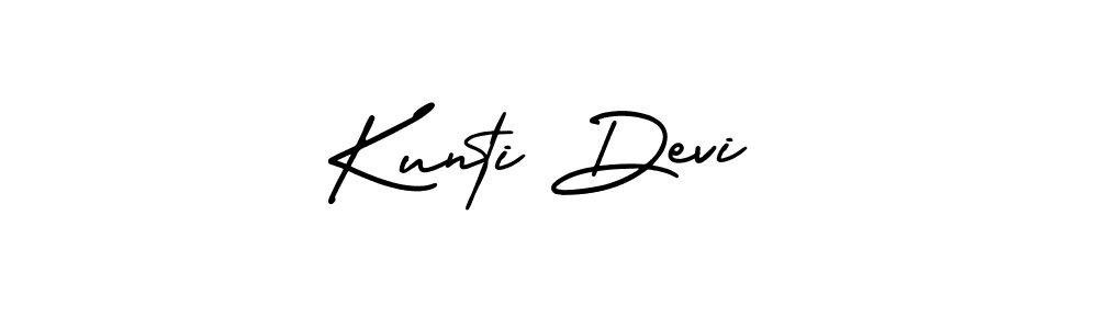 AmerikaSignatureDemo-Regular is a professional signature style that is perfect for those who want to add a touch of class to their signature. It is also a great choice for those who want to make their signature more unique. Get Kunti Devi name to fancy signature for free. Kunti Devi signature style 3 images and pictures png