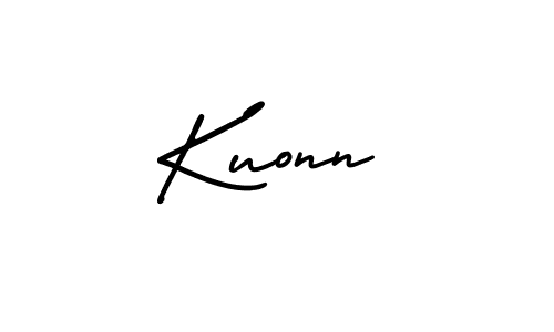 You should practise on your own different ways (AmerikaSignatureDemo-Regular) to write your name (Kuonn) in signature. don't let someone else do it for you. Kuonn signature style 3 images and pictures png