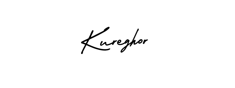 Kureghor stylish signature style. Best Handwritten Sign (AmerikaSignatureDemo-Regular) for my name. Handwritten Signature Collection Ideas for my name Kureghor. Kureghor signature style 3 images and pictures png