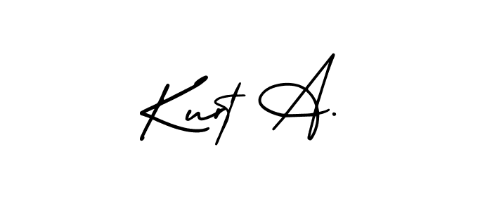 How to make Kurt A. name signature. Use AmerikaSignatureDemo-Regular style for creating short signs online. This is the latest handwritten sign. Kurt A. signature style 3 images and pictures png