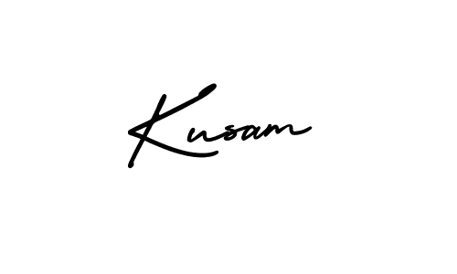 Create a beautiful signature design for name Kusam. With this signature (AmerikaSignatureDemo-Regular) fonts, you can make a handwritten signature for free. Kusam signature style 3 images and pictures png