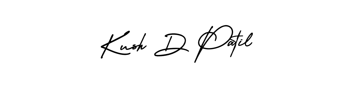 You should practise on your own different ways (AmerikaSignatureDemo-Regular) to write your name (Kush D Patil) in signature. don't let someone else do it for you. Kush D Patil signature style 3 images and pictures png