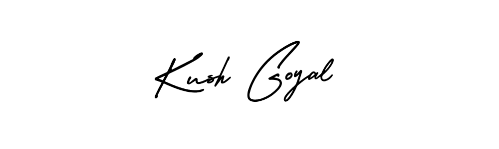 You should practise on your own different ways (AmerikaSignatureDemo-Regular) to write your name (Kush Goyal) in signature. don't let someone else do it for you. Kush Goyal signature style 3 images and pictures png