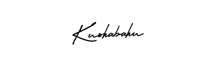 You should practise on your own different ways (AmerikaSignatureDemo-Regular) to write your name (Kushabahu) in signature. don't let someone else do it for you. Kushabahu signature style 3 images and pictures png