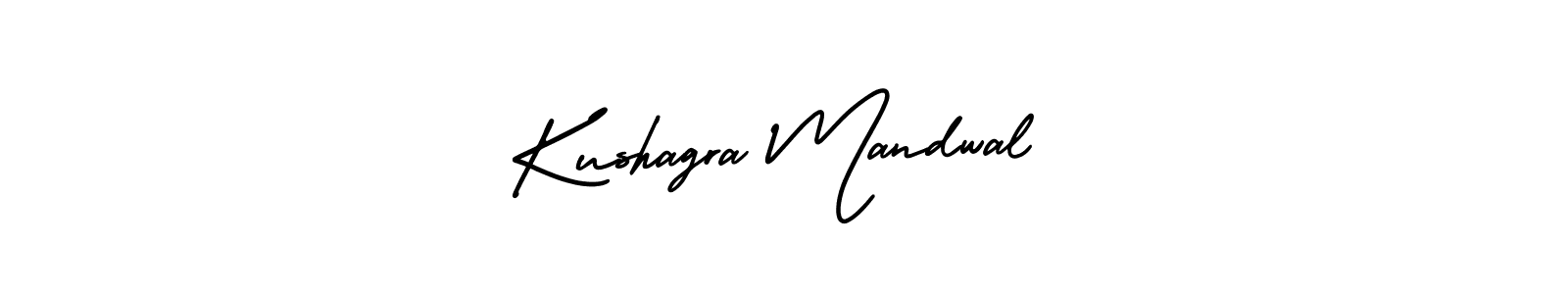 The best way (AmerikaSignatureDemo-Regular) to make a short signature is to pick only two or three words in your name. The name Kushagra Mandwal include a total of six letters. For converting this name. Kushagra Mandwal signature style 3 images and pictures png