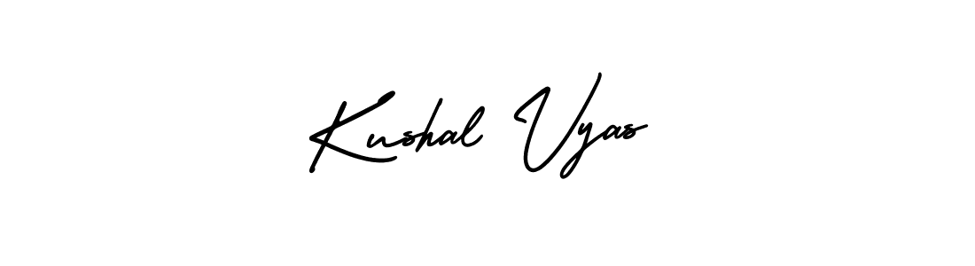 You should practise on your own different ways (AmerikaSignatureDemo-Regular) to write your name (Kushal Vyas) in signature. don't let someone else do it for you. Kushal Vyas signature style 3 images and pictures png