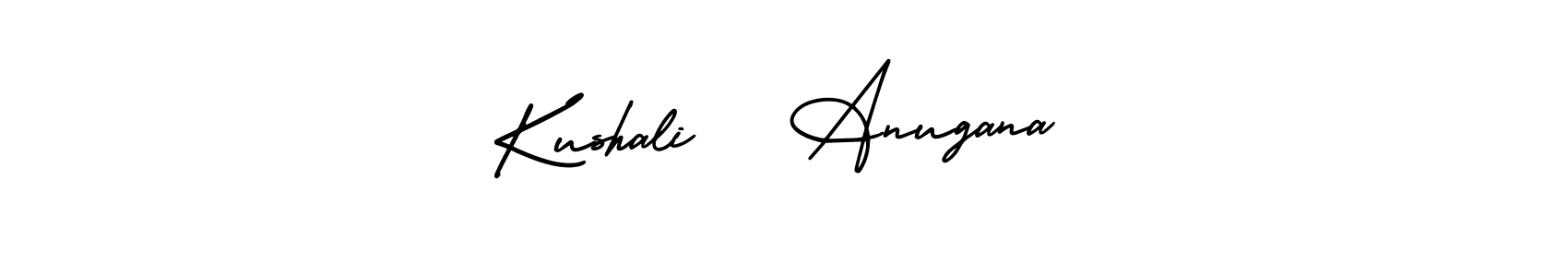 Use a signature maker to create a handwritten signature online. With this signature software, you can design (AmerikaSignatureDemo-Regular) your own signature for name Kushali   Anugana. Kushali   Anugana signature style 3 images and pictures png