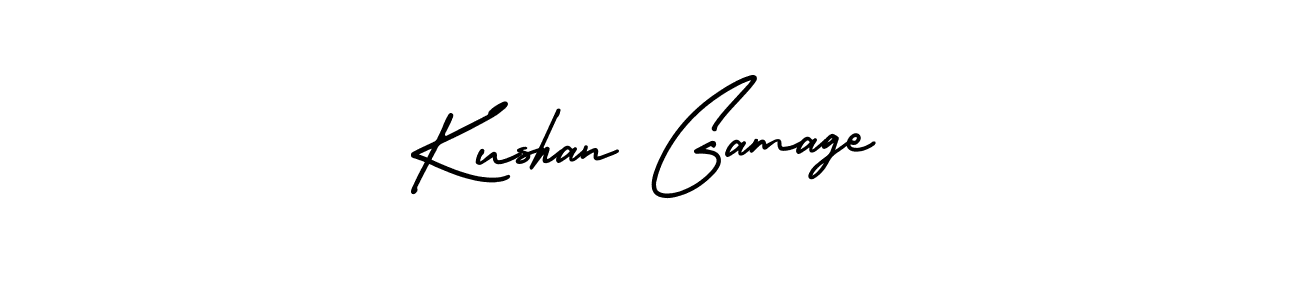 Make a beautiful signature design for name Kushan Gamage. With this signature (AmerikaSignatureDemo-Regular) style, you can create a handwritten signature for free. Kushan Gamage signature style 3 images and pictures png