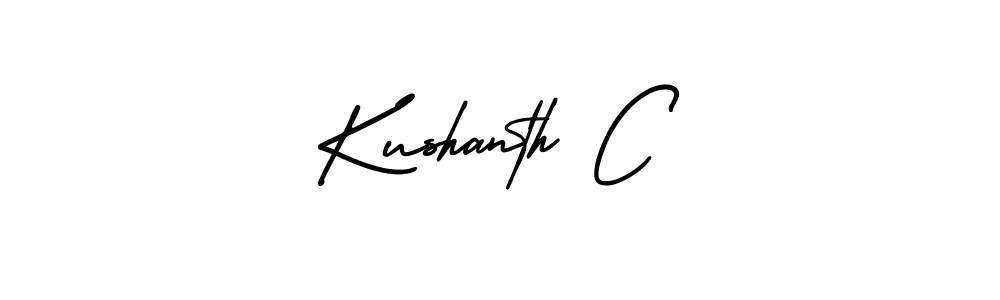 Kushanth C stylish signature style. Best Handwritten Sign (AmerikaSignatureDemo-Regular) for my name. Handwritten Signature Collection Ideas for my name Kushanth C. Kushanth C signature style 3 images and pictures png