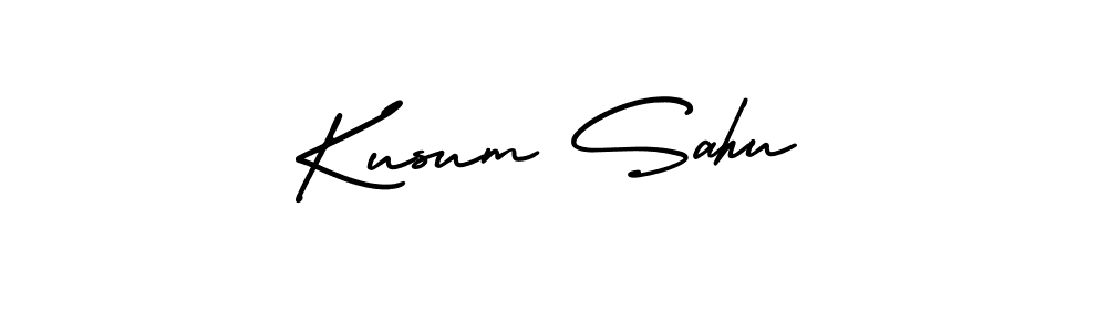 Design your own signature with our free online signature maker. With this signature software, you can create a handwritten (AmerikaSignatureDemo-Regular) signature for name Kusum Sahu. Kusum Sahu signature style 3 images and pictures png
