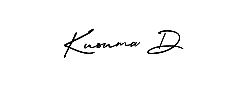Use a signature maker to create a handwritten signature online. With this signature software, you can design (AmerikaSignatureDemo-Regular) your own signature for name Kusuma D. Kusuma D signature style 3 images and pictures png
