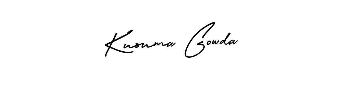 if you are searching for the best signature style for your name Kusuma Gowda. so please give up your signature search. here we have designed multiple signature styles  using AmerikaSignatureDemo-Regular. Kusuma Gowda signature style 3 images and pictures png