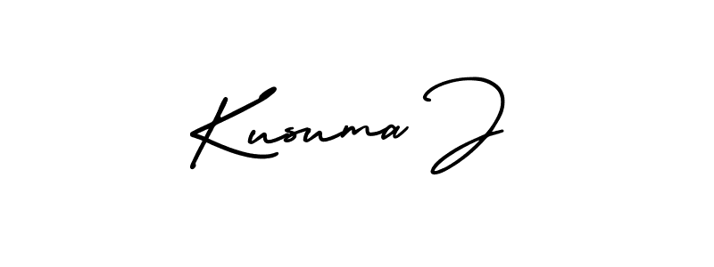 Use a signature maker to create a handwritten signature online. With this signature software, you can design (AmerikaSignatureDemo-Regular) your own signature for name Kusuma J. Kusuma J signature style 3 images and pictures png