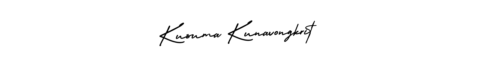 if you are searching for the best signature style for your name Kusuma Kunavongkrit. so please give up your signature search. here we have designed multiple signature styles  using AmerikaSignatureDemo-Regular. Kusuma Kunavongkrit signature style 3 images and pictures png