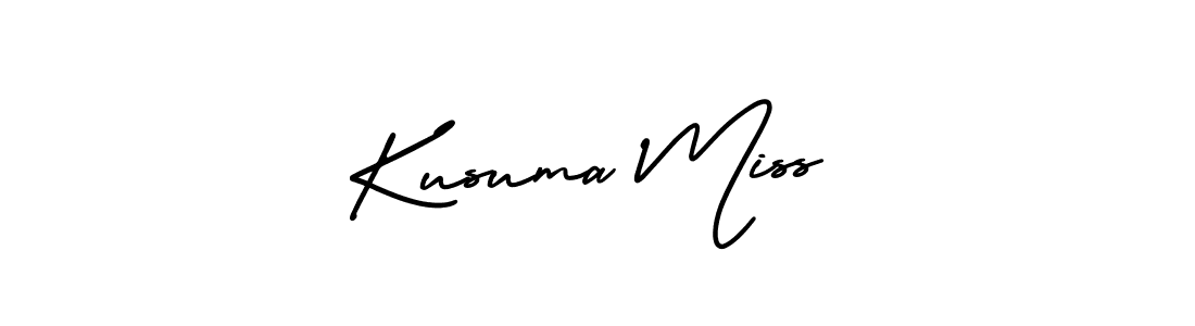 Use a signature maker to create a handwritten signature online. With this signature software, you can design (AmerikaSignatureDemo-Regular) your own signature for name Kusuma Miss. Kusuma Miss signature style 3 images and pictures png