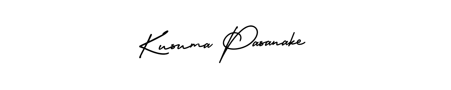 Make a beautiful signature design for name Kusuma Pasanake. With this signature (AmerikaSignatureDemo-Regular) style, you can create a handwritten signature for free. Kusuma Pasanake signature style 3 images and pictures png