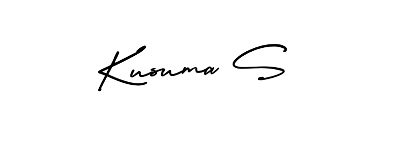 Use a signature maker to create a handwritten signature online. With this signature software, you can design (AmerikaSignatureDemo-Regular) your own signature for name Kusuma S. Kusuma S signature style 3 images and pictures png