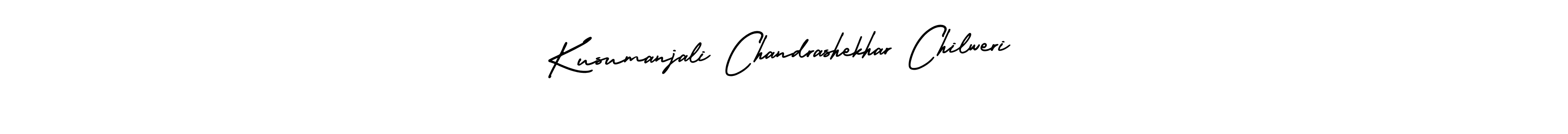 How to make Kusumanjali Chandrashekhar Chilweri name signature. Use AmerikaSignatureDemo-Regular style for creating short signs online. This is the latest handwritten sign. Kusumanjali Chandrashekhar Chilweri signature style 3 images and pictures png