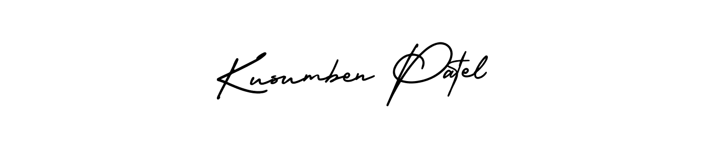 How to make Kusumben Patel name signature. Use AmerikaSignatureDemo-Regular style for creating short signs online. This is the latest handwritten sign. Kusumben Patel signature style 3 images and pictures png