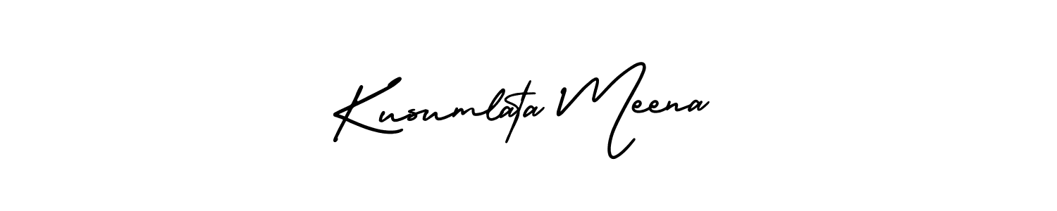 Kusumlata Meena stylish signature style. Best Handwritten Sign (AmerikaSignatureDemo-Regular) for my name. Handwritten Signature Collection Ideas for my name Kusumlata Meena. Kusumlata Meena signature style 3 images and pictures png