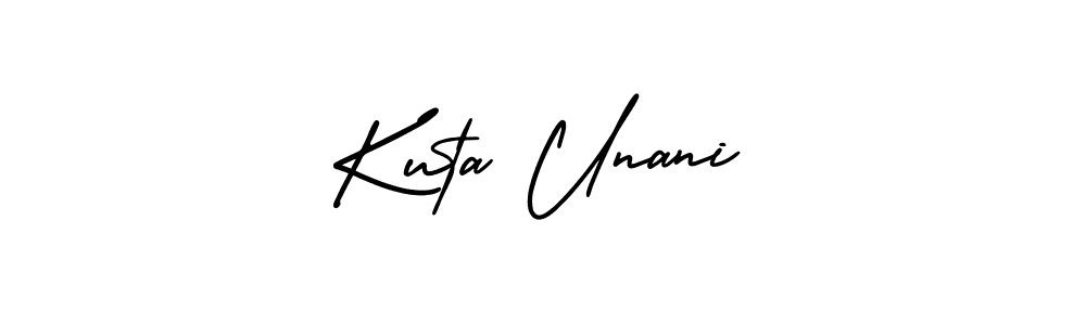 Use a signature maker to create a handwritten signature online. With this signature software, you can design (AmerikaSignatureDemo-Regular) your own signature for name Kuta Unani. Kuta Unani signature style 3 images and pictures png