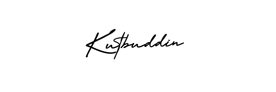 The best way (AmerikaSignatureDemo-Regular) to make a short signature is to pick only two or three words in your name. The name Kutbuddin include a total of six letters. For converting this name. Kutbuddin signature style 3 images and pictures png