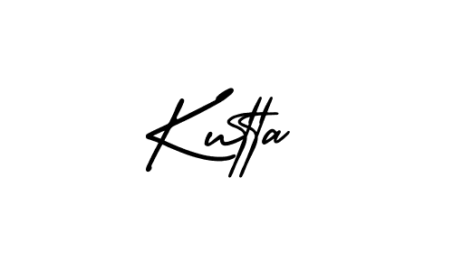 Use a signature maker to create a handwritten signature online. With this signature software, you can design (AmerikaSignatureDemo-Regular) your own signature for name Kutta. Kutta signature style 3 images and pictures png