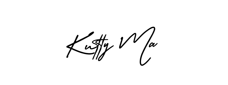 You should practise on your own different ways (AmerikaSignatureDemo-Regular) to write your name (Kutty Ma) in signature. don't let someone else do it for you. Kutty Ma signature style 3 images and pictures png