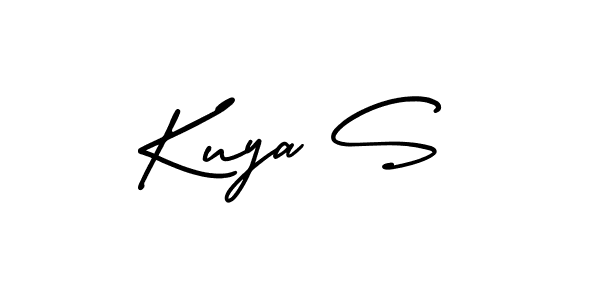 The best way (AmerikaSignatureDemo-Regular) to make a short signature is to pick only two or three words in your name. The name Kuya S include a total of six letters. For converting this name. Kuya S signature style 3 images and pictures png