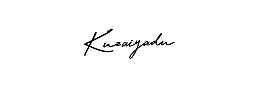 You should practise on your own different ways (AmerikaSignatureDemo-Regular) to write your name (Kuzaiyadu) in signature. don't let someone else do it for you. Kuzaiyadu signature style 3 images and pictures png