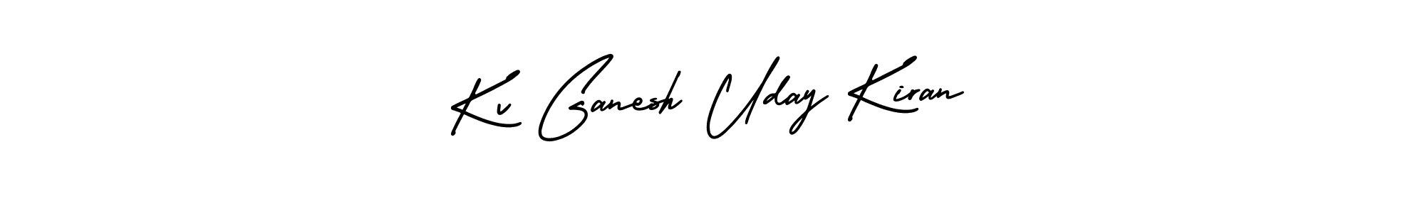 The best way (AmerikaSignatureDemo-Regular) to make a short signature is to pick only two or three words in your name. The name Kv Ganesh Uday Kiran include a total of six letters. For converting this name. Kv Ganesh Uday Kiran signature style 3 images and pictures png