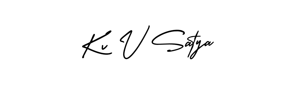 Create a beautiful signature design for name Kv V Satya. With this signature (AmerikaSignatureDemo-Regular) fonts, you can make a handwritten signature for free. Kv V Satya signature style 3 images and pictures png
