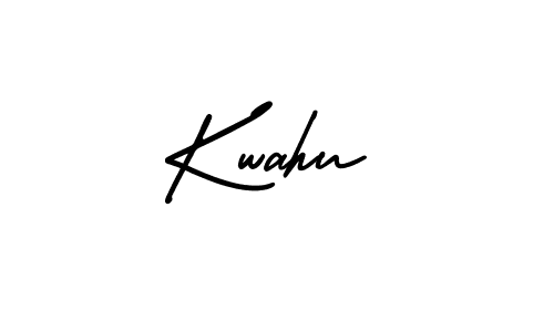 Kwahu stylish signature style. Best Handwritten Sign (AmerikaSignatureDemo-Regular) for my name. Handwritten Signature Collection Ideas for my name Kwahu. Kwahu signature style 3 images and pictures png