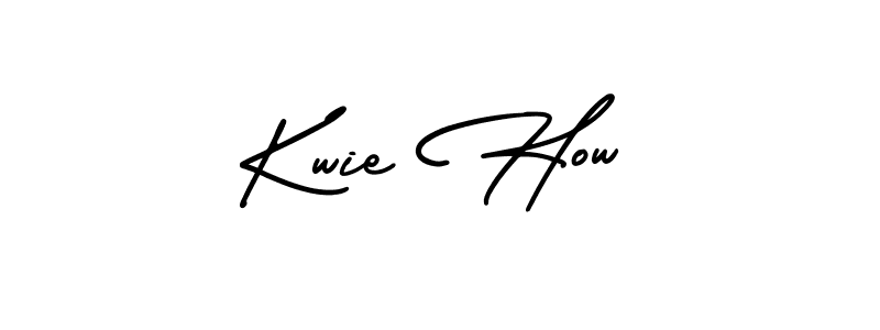 You should practise on your own different ways (AmerikaSignatureDemo-Regular) to write your name (Kwie How) in signature. don't let someone else do it for you. Kwie How signature style 3 images and pictures png