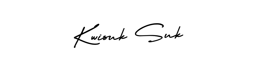 How to Draw Kwisuk Suk signature style? AmerikaSignatureDemo-Regular is a latest design signature styles for name Kwisuk Suk. Kwisuk Suk signature style 3 images and pictures png