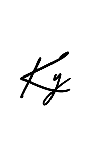 Ky stylish signature style. Best Handwritten Sign (AmerikaSignatureDemo-Regular) for my name. Handwritten Signature Collection Ideas for my name Ky. Ky signature style 3 images and pictures png