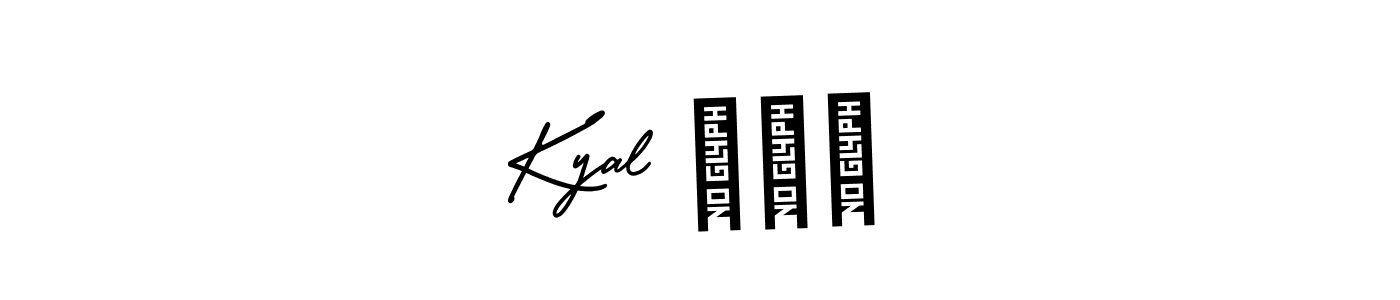 Design your own signature with our free online signature maker. With this signature software, you can create a handwritten (AmerikaSignatureDemo-Regular) signature for name Kyal စင်. Kyal စင် signature style 3 images and pictures png
