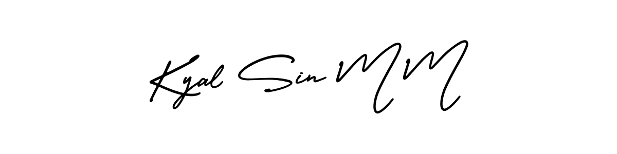 Design your own signature with our free online signature maker. With this signature software, you can create a handwritten (AmerikaSignatureDemo-Regular) signature for name Kyal Sin M M. Kyal Sin M M signature style 3 images and pictures png