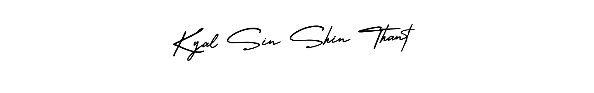 This is the best signature style for the Kyal Sin Shin Thant name. Also you like these signature font (AmerikaSignatureDemo-Regular). Mix name signature. Kyal Sin Shin Thant signature style 3 images and pictures png