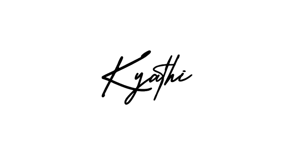 AmerikaSignatureDemo-Regular is a professional signature style that is perfect for those who want to add a touch of class to their signature. It is also a great choice for those who want to make their signature more unique. Get Kyathi name to fancy signature for free. Kyathi signature style 3 images and pictures png